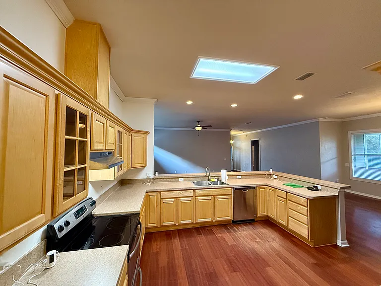 Kitchen with stainless steel appliances