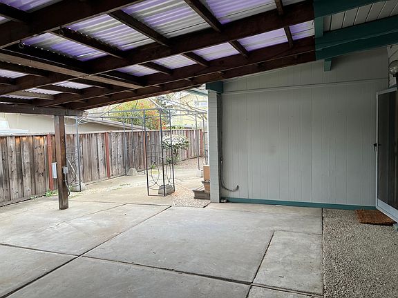 Patio with power outlet for a spa