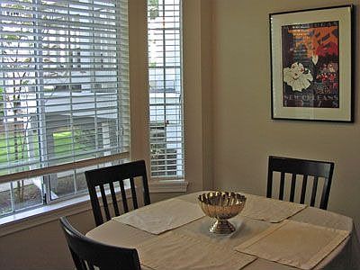 Dining room with bay window