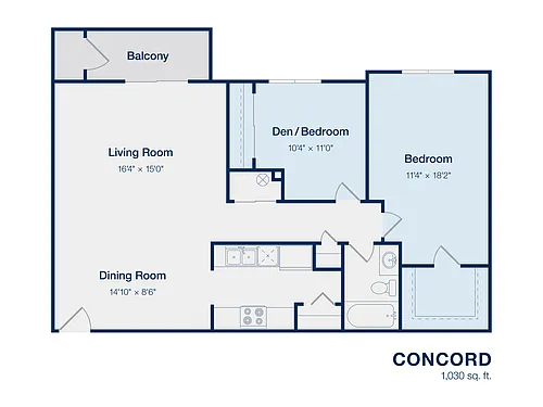 Floor plan 2BD, 1Bth