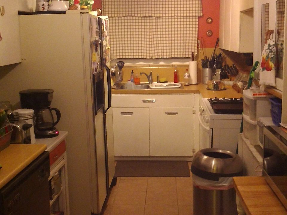 Kitchen with retro cabinets