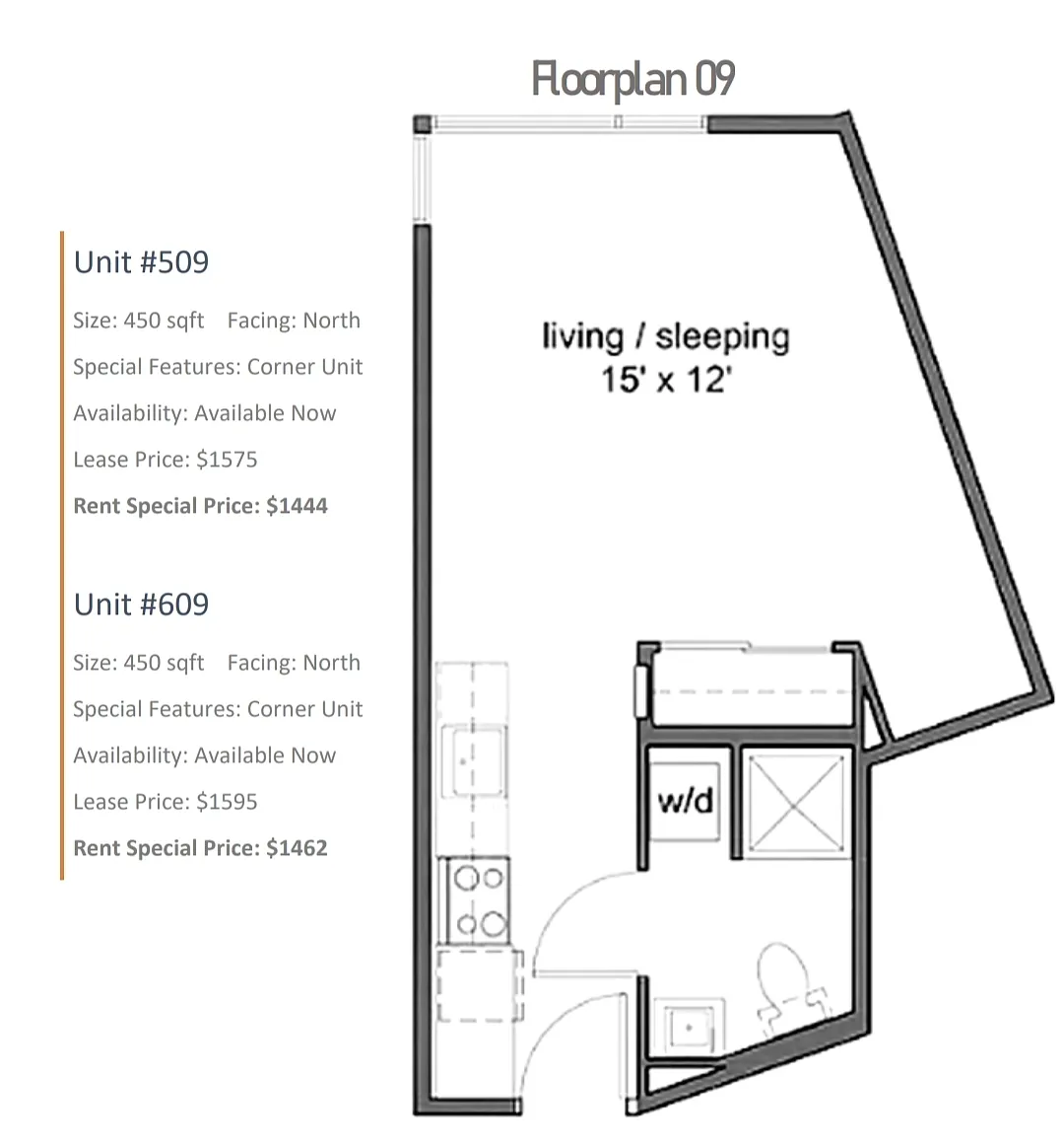 Floor plan Corner Studio