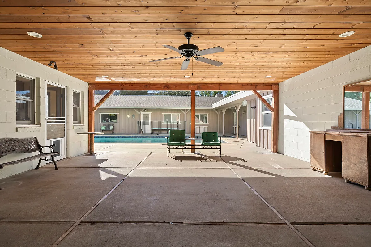 covered patio to pool - 12520 Ojai Santa Paula Rd