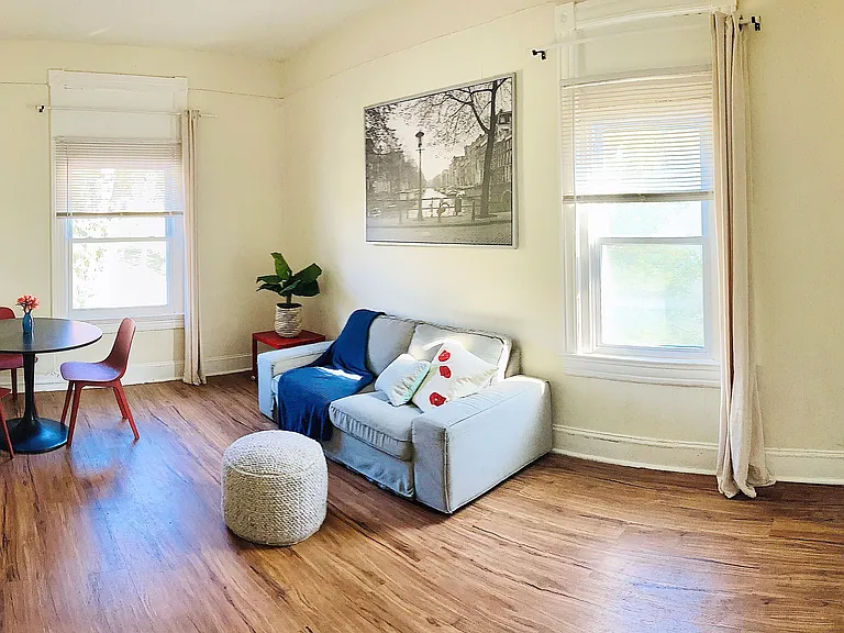 high ceilings, large windows