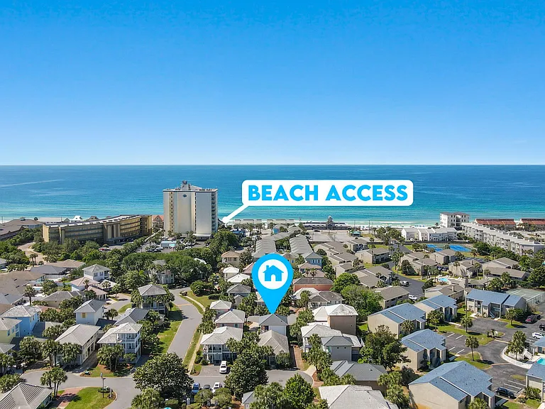 So close! Private beach access a quick 3-5 min walk to the beach and sands