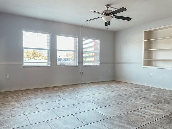 Living Room with Built-In Book Shelves