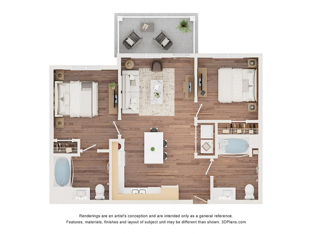 Floor plan 2AA (Wheelchair Accessible)