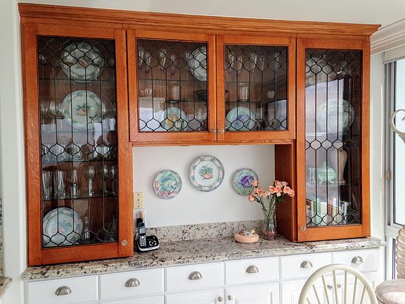 Dining room antique storage cabinet.