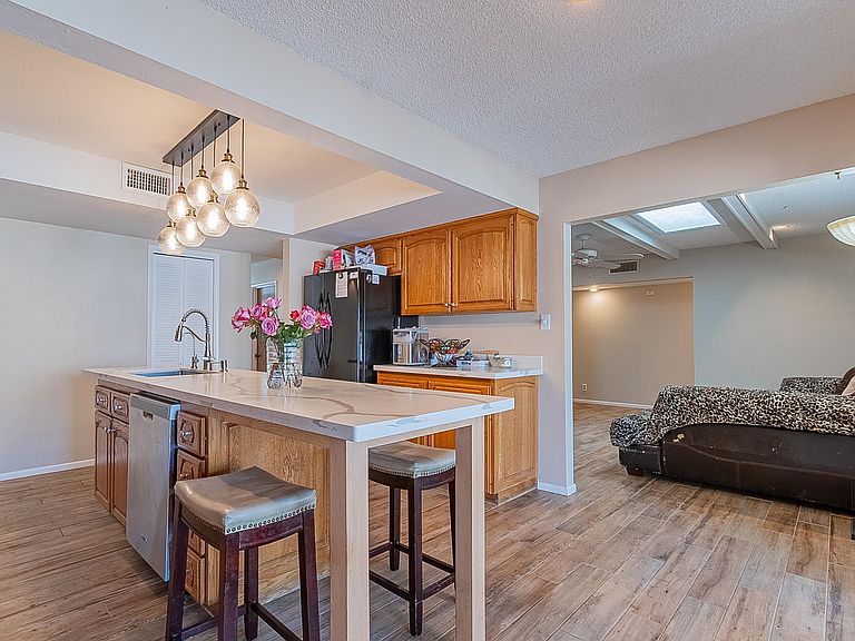Kitchen island and family room