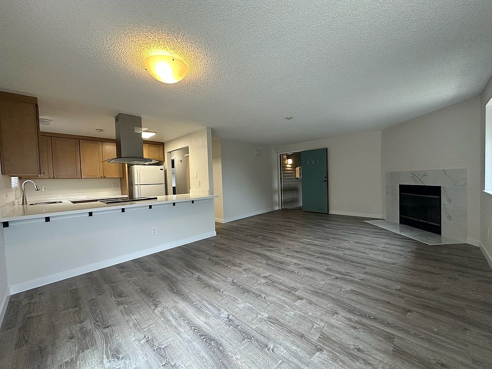 Kitchen and fireplace