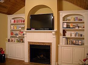 Built in Bookcases and Gas Logs