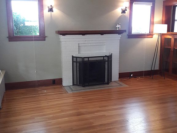 Wood burning fireplace in Living room