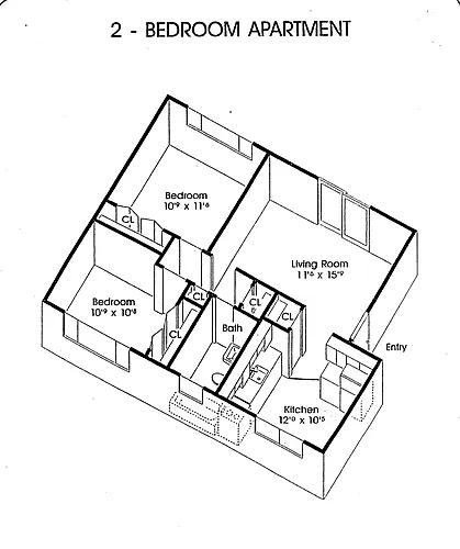 Floor plan Two Bedroom