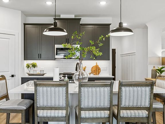 Kitchen with pendant lighting
