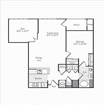 Floor plan 1 Bedroom I