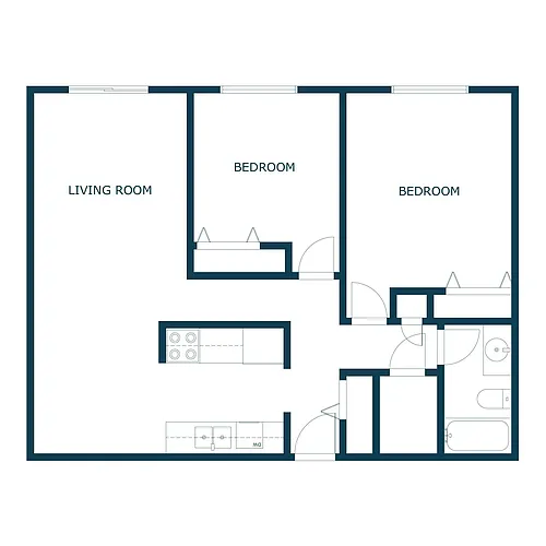 Floor plan Two Bedroom 21A