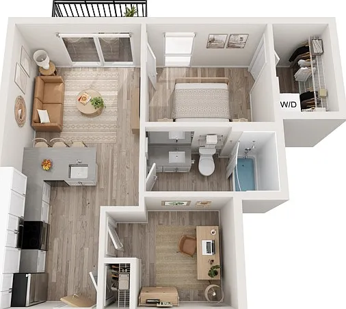 Plan B1 | 1 bedroom + den, 1 bathroom Plan B1 | 1 bedroom + den, 1 bathroom