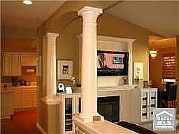 All redone family room with built in custom fireplace!