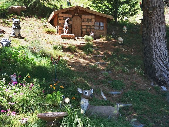 Gnome home in backyard