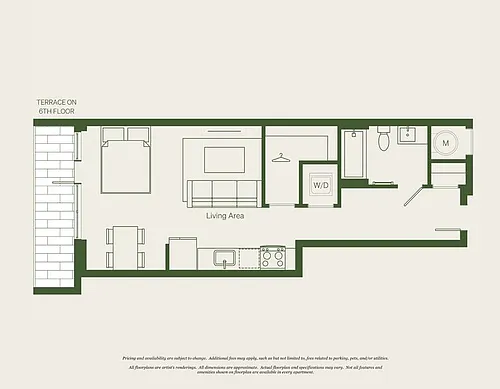 Floor plan Studio- 1 Bath | S11 - Reva