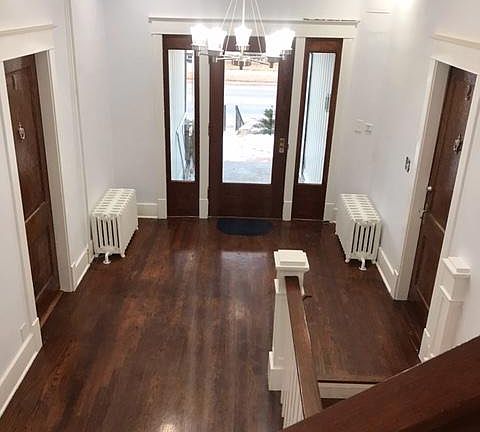 Building Main Entry with secured entry system, intercom and security system