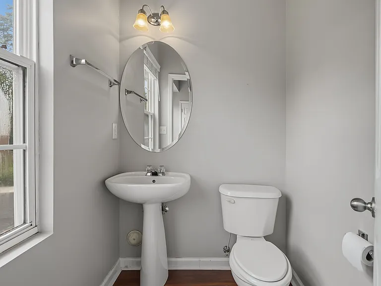 Half bathroom off of kitchen