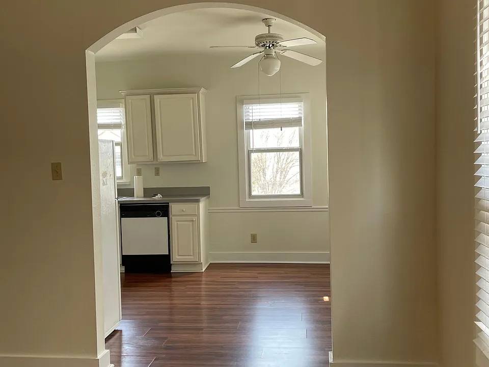 View of kitchen/breakfast nook from den
