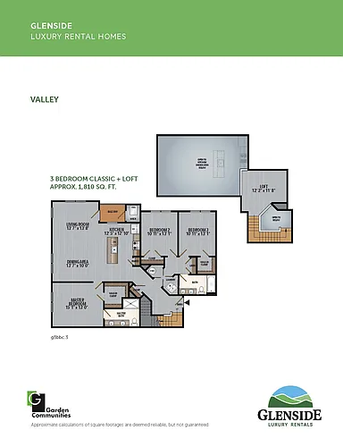 Floor plan $2.48/sq.ft. - Three Bedroom Classic Corner with L