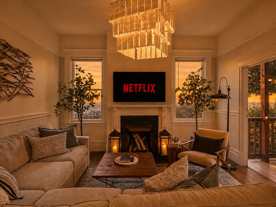 Staged to showcase the home's spacious layout and scale - timeless Victorian charm meets relaxed California living with skyline views, beautiful eastern exposure, and abundant natural light that pours in throughout the day.