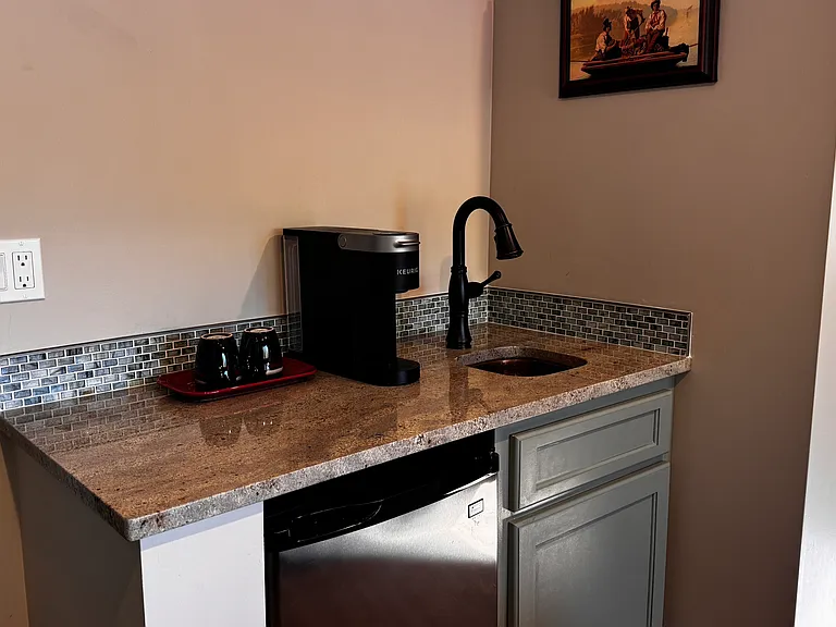 King bedroom #3 has it's own, private coffee station and mini beverage fridge.