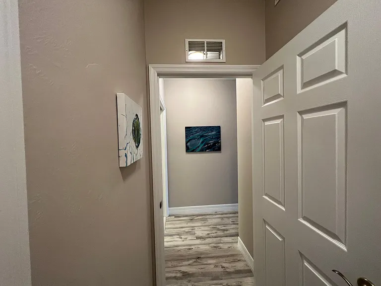 Guest hallway with privacy door