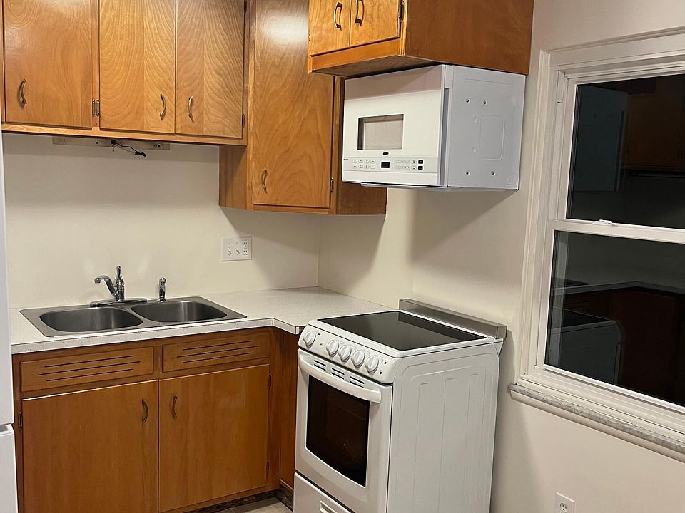 New solid surface stove and full size microwave