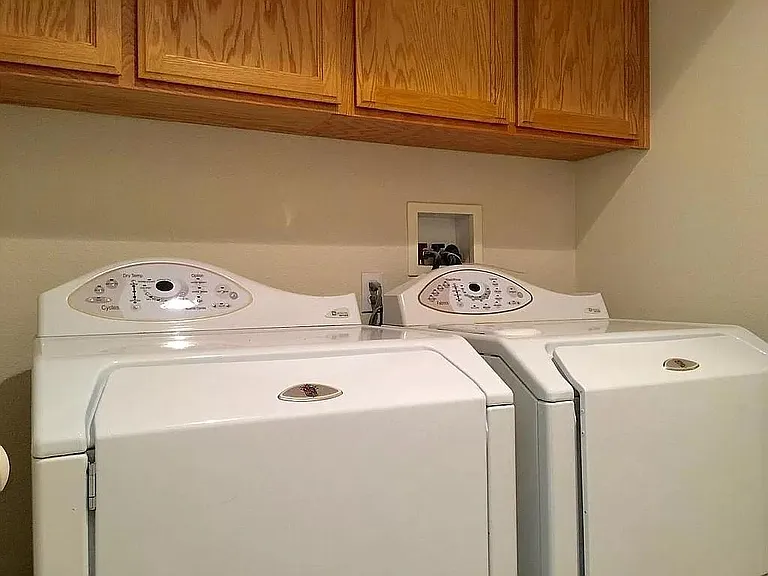 upstairs laundry in corridor