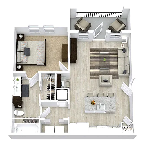 Floor plan A2 - One Bedroom | One Bath