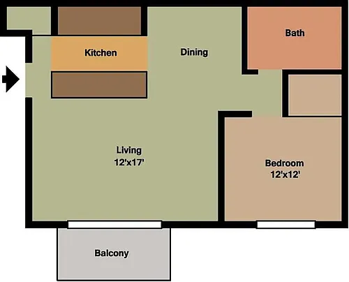 Floor plan Large 1 Bedroom