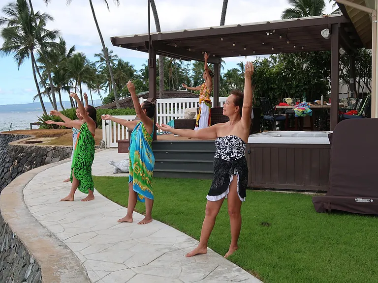 Hula Dancers blessing the home.