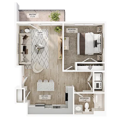 Floor plan 1 BR - Aspen Summit