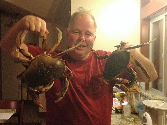 Crab catch in backyard