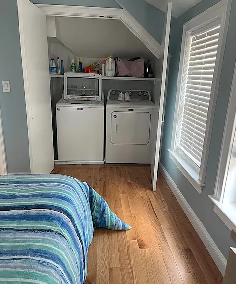 washer and dryer in second bedroom - second floor