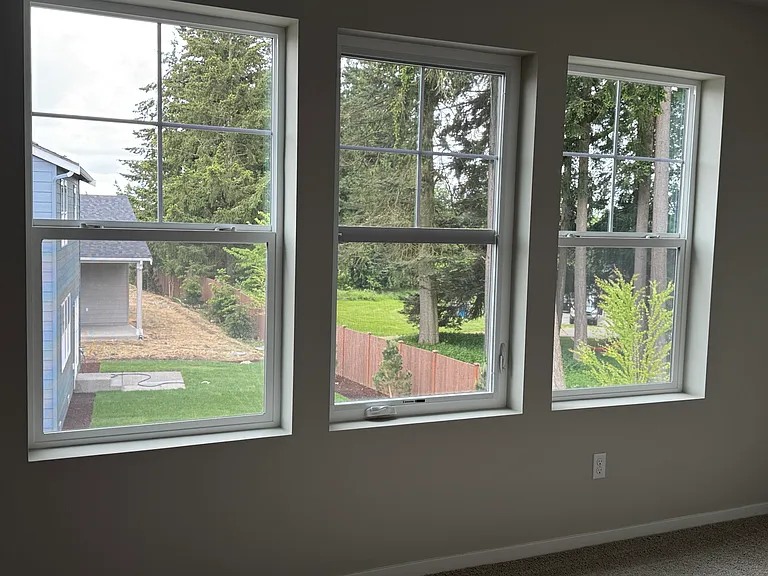 View from 4th bedroom / bonus room. The neighbor to the right is a large estate.