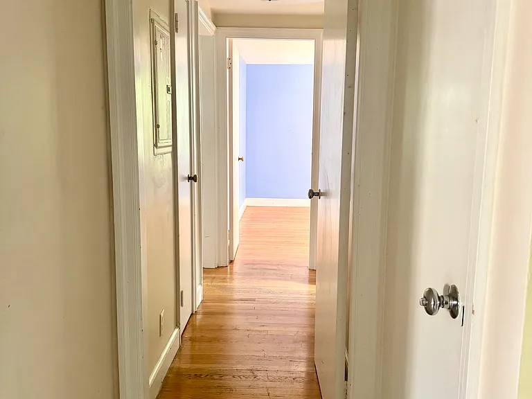 Hallway to bedrooms from the kitchen