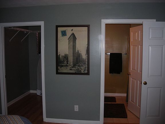 Walk in closet and master bathroom