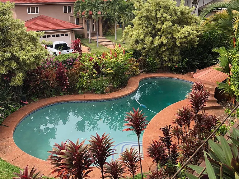 Tropical Swimming Pool View from the Balcony Upstairs