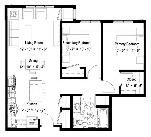 Floor plan 2 Bedroom