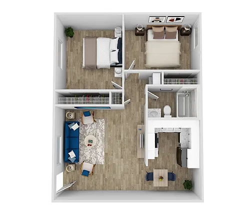 Floor plan Two Bed One Bath