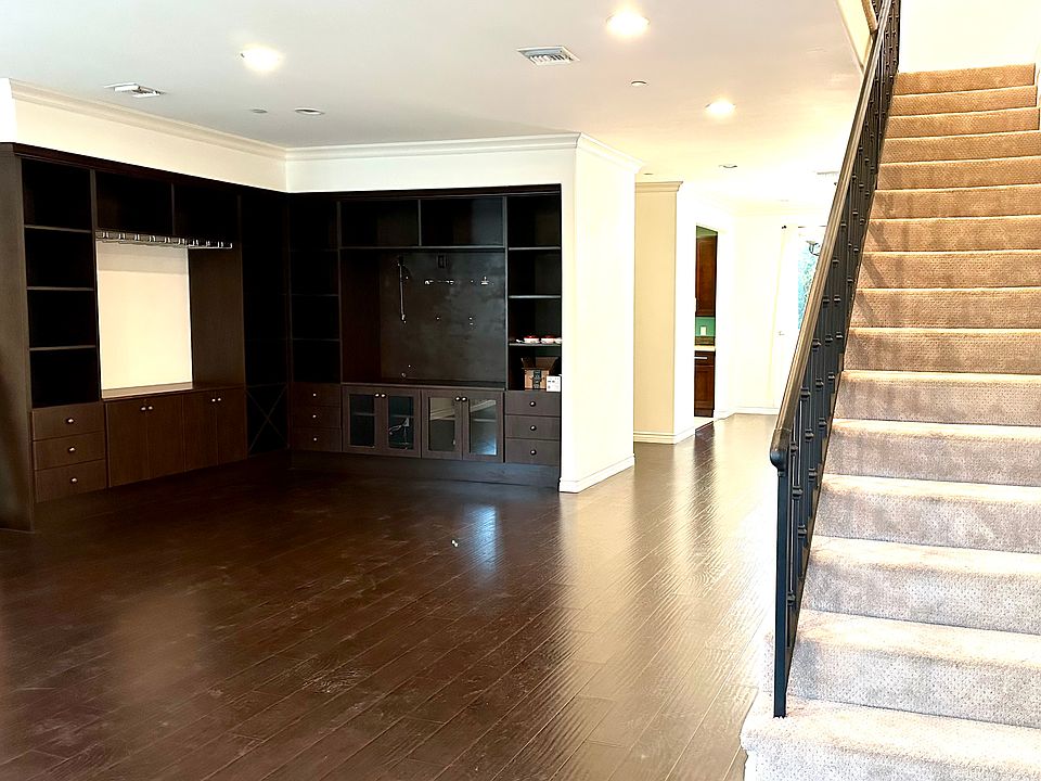 Living Room with built in cabinetry