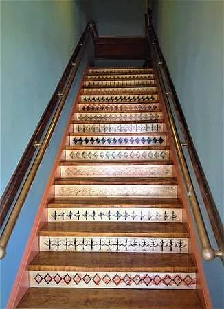 Entry stairs lovingly painted by the owner's mother.