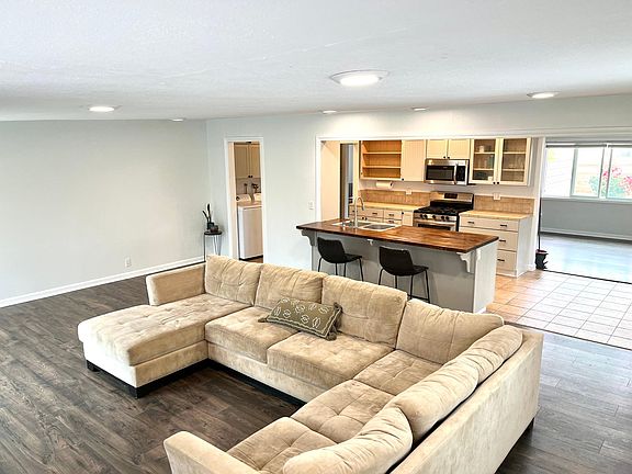 Family room and kitchen