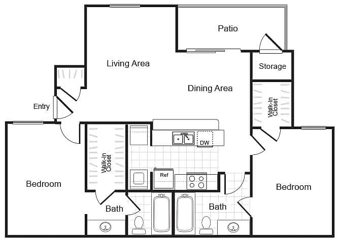 Floor plan B2 - Income Restricted