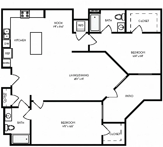 Floor plan 2E 1365 Sq Ft
